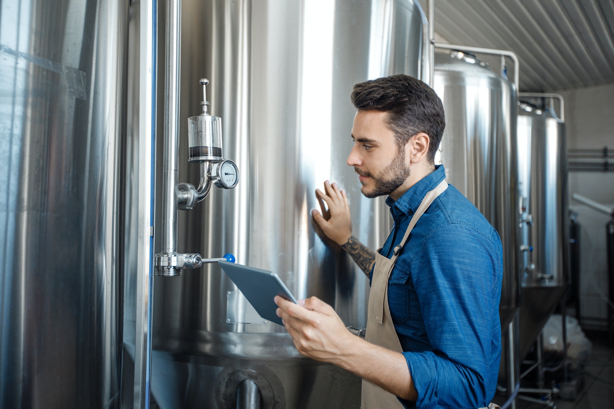 Owner of brewery operations boilers and management in factory